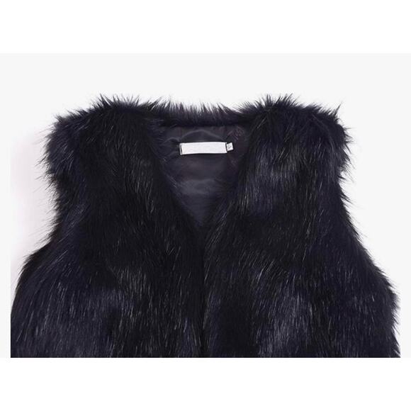 NWT Youhan Women's Faux Fur Vest Coat Sleeveless Jacket size xs - Picture 5 of 12
